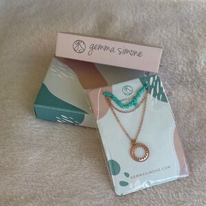 Gemma Simone Turquoise and Rose Gold Necklace